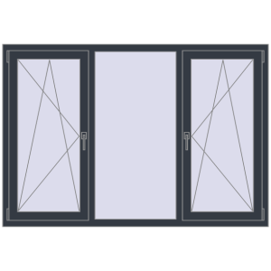 Buy Tilt-and-Turn 1780x1220 mm REHAU ENERGY-SAVING SYNEGO MD ANTHRACITE_GREY_STRUKTURAL two-sided