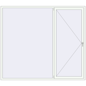 Buy Tilt-and-Turn 2400x2100 mm REHAU OPTIMUM EURO-DESIGN 70 RAL 9016 Traffic white two-sided