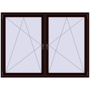 Buy Tilt-and-Turn 1900x1400 mm REHAU OPTIMUM EURO-DESIGN 70 CHOCOLATE_BROWN two-sided