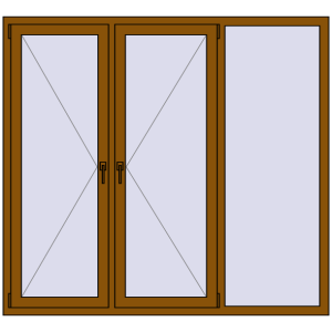 Buy Tilt-and-Turn 1800x1650 mm REHAU OPTIMUM EURO-DESIGN 70 GOLDEN OAK two-sided