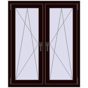 Okno plastikowe 1005x1220 mm Dwuskrzydłowe. View from inside Buy Okna skrzydłowe 1005x1220 mm REHAU ENERGY-SAVING SYNEGO MD CHOCOLATE_BROWN dwustronny