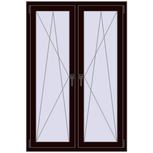 Okno plastikowe 1050x1565 mm Dwuskrzydłowe. Widok od środka Zamów teraz Okna skrzydłowe 1050x1565 mm REHAU ENERGY-SAVING SYNEGO MD CHOCOLATE_BROWN dwustronny