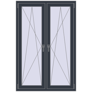 Okno plastikowe 1050x1580 mm Dwuskrzydłowe. Widok od środka Zamów teraz Okna skrzydłowe 1050x1580 mm REHAU ENERGY-SAVING SYNEGO MD ANTHRACITE_GREY_STRUKTURAL dwustronny