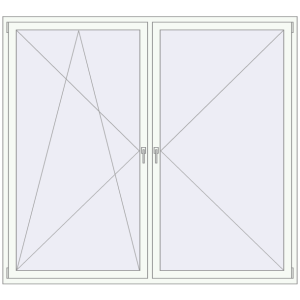 Buy Tilt-and-Turn 2200x2000 mm REHAU OPTIMUM EURO-DESIGN 70 RAL 9016 Traffic white two-sided