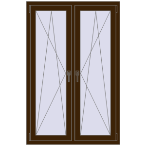 Okno plastikowe 1005x1535 mm Dwuskrzydłowe. Widok od środka Zamów teraz Okna skrzydłowe 1005x1535 mm REHAU ENERGY-SAVING SYNEGO MD DARK_OAK dwustronny