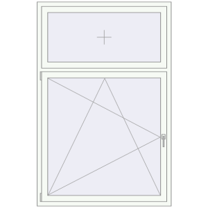Buy Tilt-and-Turn 1270x1930 mm REHAU OPTIMUM EURO-DESIGN 70 RAL 9016 Traffic white two-sided