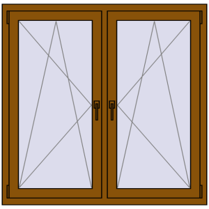 Zamów teraz Okna skrzydłowe 1335x1235 mm REHAU ENERGY-SAVING SYNEGO MD GOLDEN OAK dwustronny