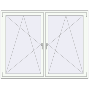 Buy Tilt-and-Turn 1840x1400 mm REHAU OPTIMUM EURO-DESIGN 70 RAL 9016 Traffic white two-sided