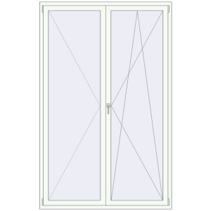 Buy Tilt-and-Turn 1530x2400 mm REHAU OPTIMUM EURO-DESIGN 70 RAL 9016 Traffic white two-sided
