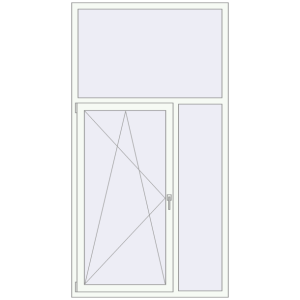 Buy Tilt-and-Turn 1240x2330 mm REHAU OPTIMUM EURO-DESIGN 70 RAL 9016 Traffic white two-sided