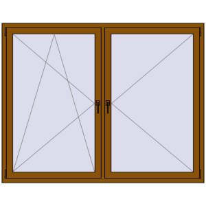 Buy Tilt-and-Turn 1900x1500 mm REHAU OPTIMUM EURO-DESIGN 70 GOLDEN OAK two-sided