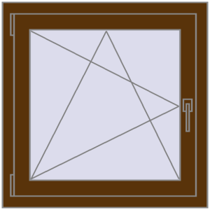 Okno plastikowe 800x750 mm Jednoskrzydłowe. Widok od środka Zamów teraz Okna skrzydłowe 800x750 mm CLASICTHERM 70 WALNUT dwustronny