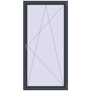Buy Tilt-and-Turn 1100x2200 mm REHAU ENERGY-SAVING SYNEGO MD ANTHRACITE_GREY_STRUKTURAL two-sided