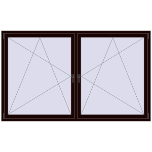 Buy Tilt-and-Turn 2280x1380 mm REHAU OPTIMUM EURO-DESIGN 70 CHOCOLATE_BROWN two-sided