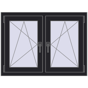 Zamów teraz Okna skrzydłowe 1020x740 mm REHAU ENERGY-SAVING SYNEGO MD BLACK_ULTI-MATT dwustronny