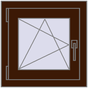 Okno plastikowe 500x515 mm Jednoskrzydłowe. Widok od środka Zamów teraz Okna skrzydłowe 500x515 mm CLASICTHERM 70 MAHAGON_SAPELI dwustronny
