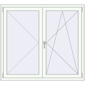 Buy Tilt-and-Turn 1400x1270 mm REHAU ENERGY-SAVING SYNEGO MD RAL 9016 Traffic white two-sided