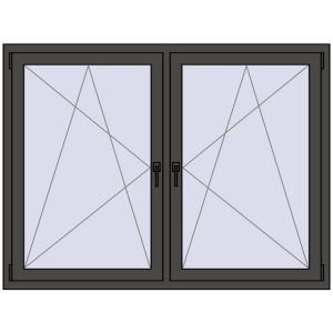 Zamów teraz Okna skrzydłowe 1605x1175 mm REHAU ENERGY-SAVING SYNEGO MD BASALT_GREY dwustronny