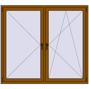 Okno plastikowe 1670x1500 mm Dwuskrzydłowe. Widok od środka Zamów teraz Okna skrzydłowe 1670x1500 mm REHAU OPTIMUM EURO-DESIGN 70 GOLDEN OAK dwustronny