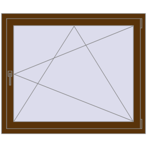 Buy Tilt-and-Turn 1200x1000 mm REHAU OPTIMUM EURO-DESIGN 70 WALNUT two-sided