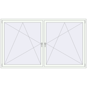 Buy Tilt-and-Turn 2430x1400 mm REHAU ENERGY-SAVING SYNEGO MD RAL 9016 Traffic white two-sided