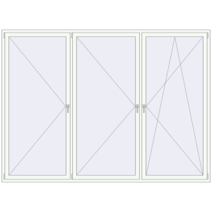 Buy Tilt-and-Turn 3000x2200 mm REHAU ENERGY-SAVING SYNEGO MD RAL 9016 Traffic white two-sided