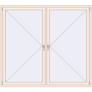 Buy Tilt-and-Turn 2000x1800 mm REHAU OPTIMUM EURO-DESIGN 70 CREAME_WHITE_50L-2 two-sided