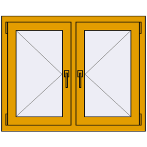Buy Tilt-and-Turn 1000x800 mm ALU STANDARD 72 RAL 1004 Golden yellow two-sided