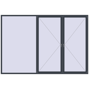 Buy Tilt-and-Turn 3400x2300 mm REHAU OPTIMUM EURO-DESIGN 70 ANTHRACITE_GREY_STRUKTURAL two-sided