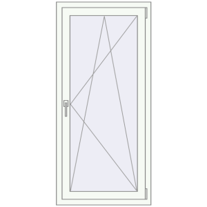 Buy Tilt-and-Turn 700x1500 mm REHAU OPTIMUM EURO-DESIGN 70 RAL 9016 Traffic white two-sided
