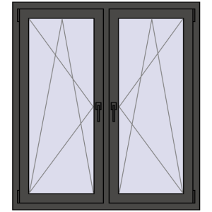 Zamów teraz Okna skrzydłowe 1215x1295 mm REHAU ENERGY-SAVING SYNEGO MD BASALT_GREY dwustronny