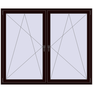 Buy Tilt-and-Turn 1750x1500 mm REHAU OPTIMUM EURO-DESIGN 70 CHOCOLATE_BROWN two-sided