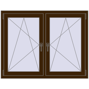 Zamów teraz Okna skrzydłowe 1290x1010 mm REHAU ENERGY-SAVING SYNEGO MD DARK_OAK dwustronny