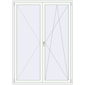 Buy Tilt-and-Turn 1450x2100 mm REHAU OPTIMUM EURO-DESIGN 70 RAL 9016 Traffic white two-sided