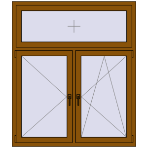 Buy Tilt-and-Turn 1330x1560 mm REHAU OPTIMUM EURO-DESIGN 70 GOLDEN OAK two-sided