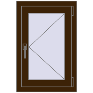 Buy Tilt-and-Turn 500x750 mm REHAU OPTIMUM EURO-DESIGN 70 DARK_OAK two-sided