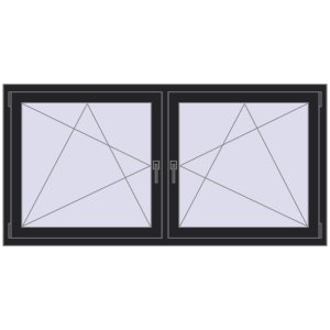 Zamów teraz Okna skrzydłowe 1815x905 mm REHAU ENERGY-SAVING SYNEGO MD BLACK_ULTI-MATT dwustronny