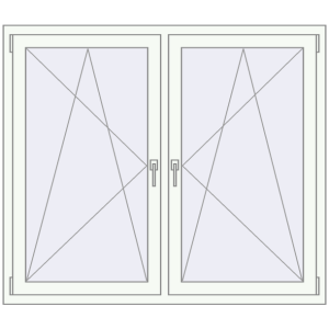 Buy Tilt-and-Turn 1395x1265 mm REHAU ENERGY-SAVING SYNEGO MD GOLDEN OAK external