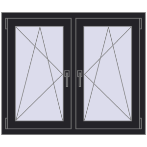 Zamów teraz Okna skrzydłowe 1095x905 mm REHAU ENERGY-SAVING SYNEGO MD BLACK_ULTI-MATT dwustronny