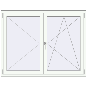 Buy Tilt-and-Turn 1460x1130 mm REHAU OPTIMUM EURO-DESIGN 70 RAL 9016 Traffic white two-sided