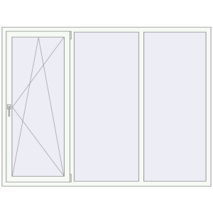 Buy Tilt-and-Turn 2100x1600 mm REHAU OPTIMUM EURO-DESIGN 70 RAL 9016 Traffic white two-sided