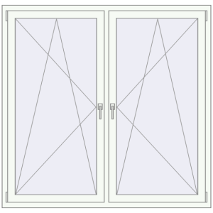 Buy Tilt-and-Turn 1600x1550 mm REHAU ENERGY-SAVING SYNEGO MD RAL 9016 Traffic white two-sided