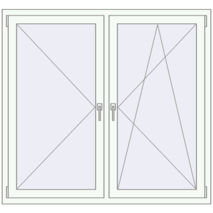 Buy Tilt-and-Turn 1450x1350 mm REHAU OPTIMUM EURO-DESIGN 70 RAL 9016 Traffic white two-sided