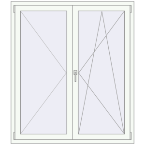 Buy Tilt-and-Turn 1300x1500 mm REHAU BRILLANT DESIGN RAL 9016 Traffic white two-sided