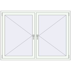 Okno plastikowe 1700x1200 mm Dwuskrzydłowe. Widok od środka Zamów teraz Okna skrzydłowe 1700x1200 mm KORSA ENERGY-SAVING REHAU SYNEGO MD