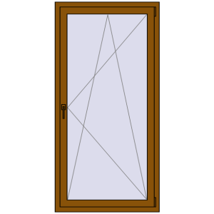 Buy Tilt-and-Turn 870x1750 mm REHAU OPTIMUM EURO-DESIGN 70 GOLDEN OAK two-sided