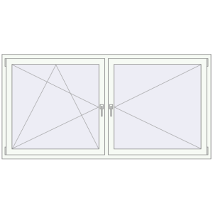 Buy Tilt-and-Turn 2100x1050 mm REHAU OPTIMUM EURO-DESIGN 70 RAL 9016 Traffic white two-sided