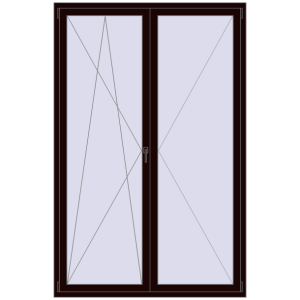 Zamów teraz Okna skrzydłowe 1500x2300 mm REHAU ENERGY-SAVING SYNEGO MD CHOCOLATE_BROWN dwustronny