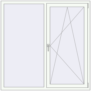 Buy Tilt-and-Turn 1450x1500 mm REHAU BRILLANT DESIGN RAL 9016 Traffic white two-sided