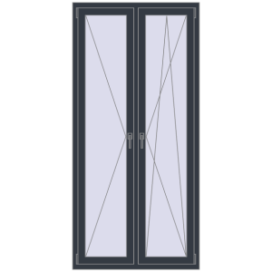 Zamów teraz Okna skrzydłowe 1000x2100 mm REHAU ENERGY-SAVING SYNEGO MD ANTHRACITE_GREY_STRUKTURAL dwustronny